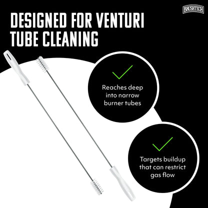 Brushtech Cepillo Venturi para Parrilla de Gas con vástago de Resorte
