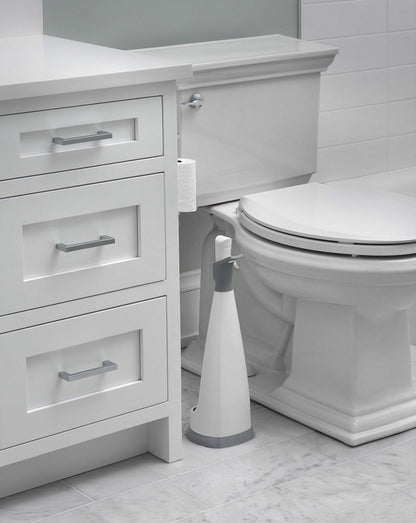 Unger - Juego de escobillas de Inodoro sin Goteo, Cepillo para Polvo de Inodoro Flexible para Cuello con Soporte portátil, Cepillo para Polvo de Limpieza Discreto para baño, depurador de Inodoro,