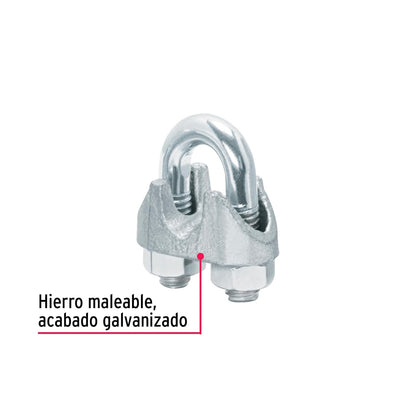 Fiero NUDO-5/16G, Bolsa con 25 nudos (perros) de hierro para cable de 5/16"