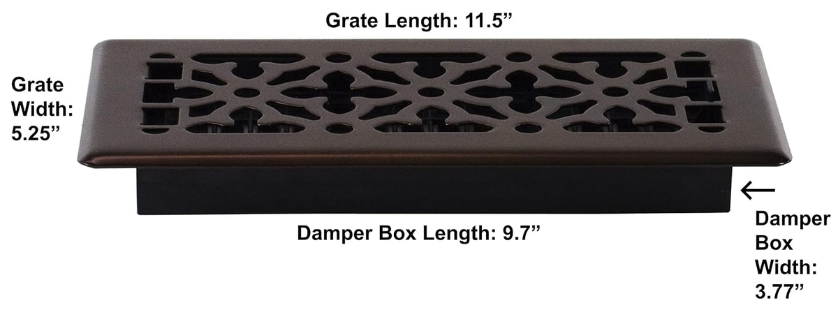 Decor Grates AGH410-RB-8 - Registro de piso gótico, 4 x 10 pulgadas, bronce frotado, paquete de 8