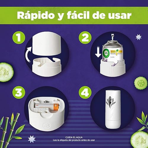 Air Wick Freshmatic Aromatizante Automático, Bambú y Pepino, 2 repuestos de 250 ml c/u