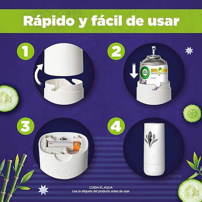Air Wick Freshmatic Aromatizante Automático, Bambú y Pepino, 2 repuestos de 250 ml c/u