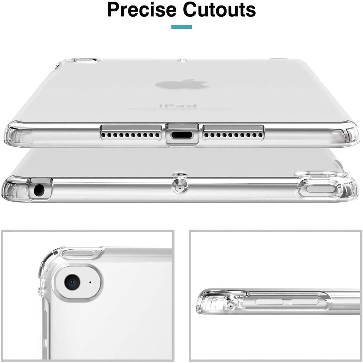 ORIbox - Funda para iPad 7th y iPad 8th y iPad 9th Gen [10.2 Pulgadas] Transparente, con protección de 4 Esquinas a Prueba de Golpes, Cubierta Trasera de TPU para iPad, Transparente