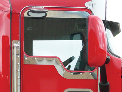 RoadWorks 40195 - Adornos de Acero Inoxidable contorneados Debajo de la Ventana para Puerta Kenworth Daylite