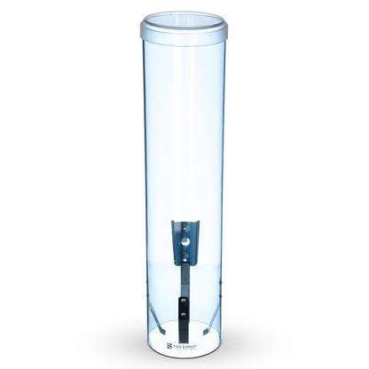 San Jamar - Dispensador grande de tazas tipo tirón de 6 a 12 onzas, tazas planas, taza de cono de 4 a 7 onzas con tapa abatible para restaurantes, hogar y oficina, plástico, 16 pulgadas, azul ártico
