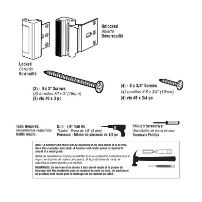 Prime-Line U 11441 - Cerradura de Refuerzo de Puerta - Seguridad Adicional, Bronce Rojo, 3 in.