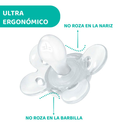 CHICCO, Set de Chupón para Bebé PhysioForma Comfort, 6 a 16 meses, Color Rosa