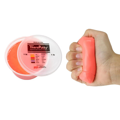 CanDo TheraPutty Masilla de Ejercicio para Manos - Rojo - - 0.45 kg - Estándar