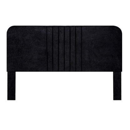 Sochic Cabecera para Cama Tamaño Individual y Matrimonial Tapizada en Tela Chenille Negra con Estructura de Madera Industrial.
