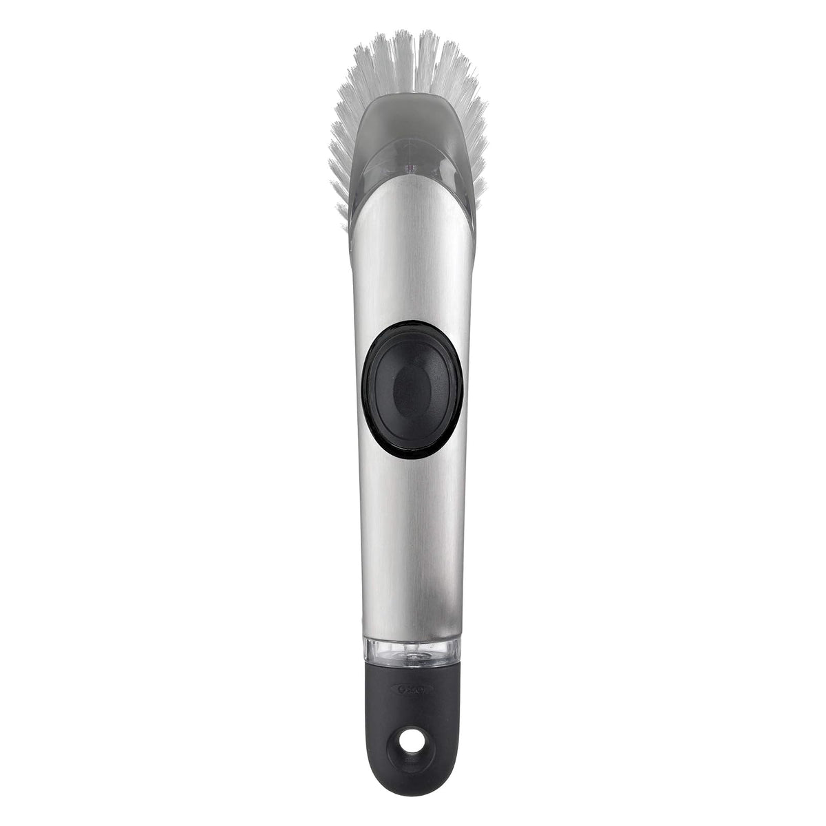 OXO SteeL Soap Dispensing Dish Brush | OXO - cepillo para polvo dispensador de jabón de acero, cepillo para polvo para platos con mango para sartenes, fregadero