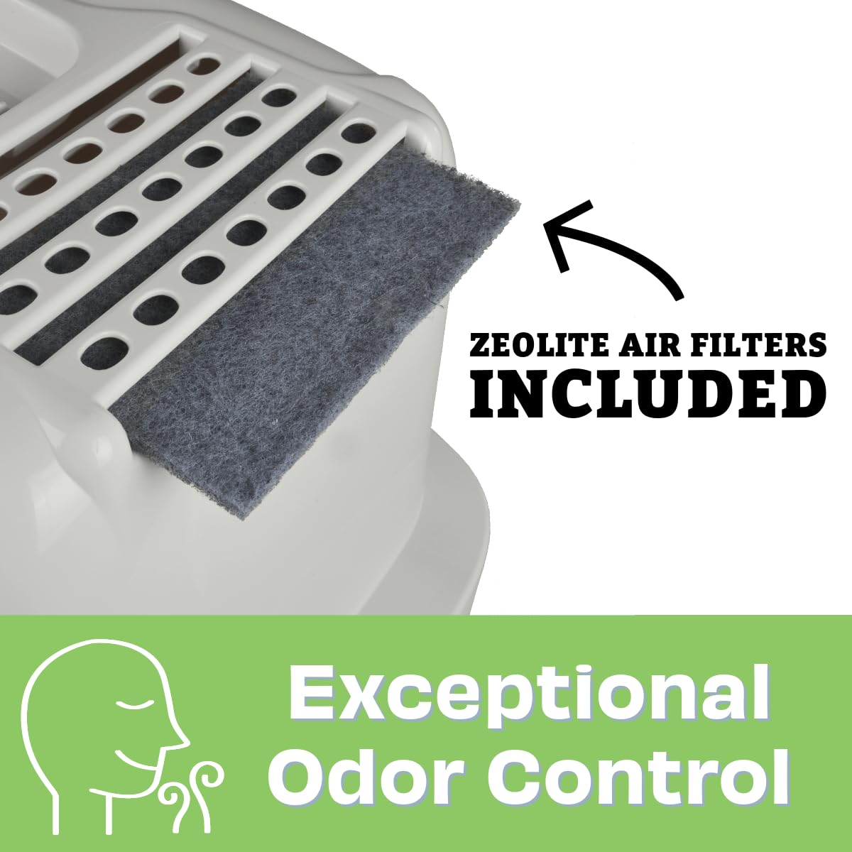 Vanness Arenero Grande Cubierto para Gato con Puerta Abatible y Filtro Reemplazable, Resistente y Fácil de Limpiar