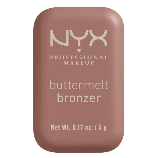 NYX Professional Makeup Buttermelt Bronzer, bronceador cremoso en polvo con alta pigmentación, fórmula vegana, acabado natural con duración hasta por 12H, 5g – Tono Biscuit (Café canela)