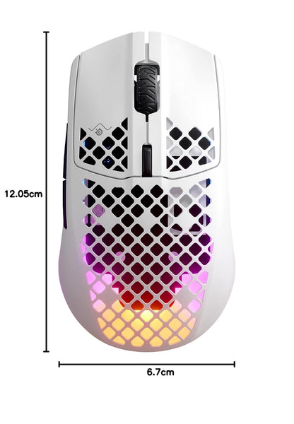 SteelSeries Aerox 3 Wireless - Mouse para Juegos Holey RGB - Diseño Ultraligero Resistente al Agua - Sensor óptico de Aire TrueMove de 18 K dpi