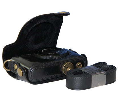 MegaGear "Ever Ready" Protective Black Leather Camera Case, Bag for Canon Power Shot S120