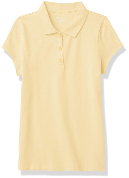 The Children's Place Polo Escolar de Manga Corta para Niña - Pálido (Pale Sun) - 2XG
