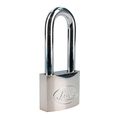Lock L22L40DCSB Candado de Acero Largo Llave de Discos, Cromo Satinado, 40 mm