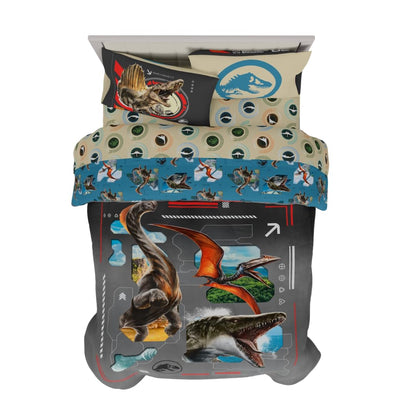 Franco Juego de Ropa de Cama Miffy, Edredón Reversible con Funda - 5 Piece Full Size - Jurassic World Rebirth