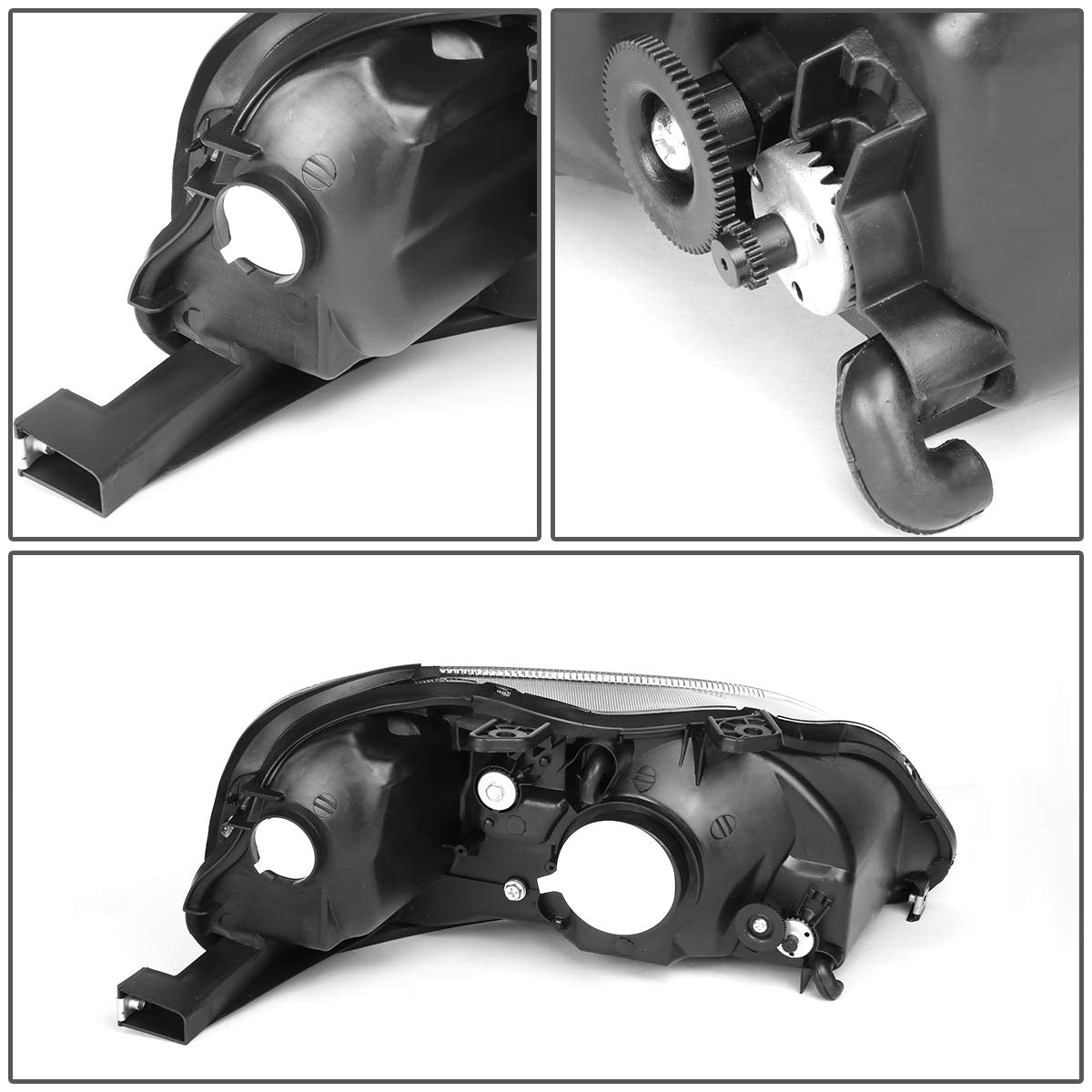DNA MOTORING Par de faros delanteros compatibles con Honda Civic 99-00, cromo/ámbar, HL-OH-HC99-CH-AM