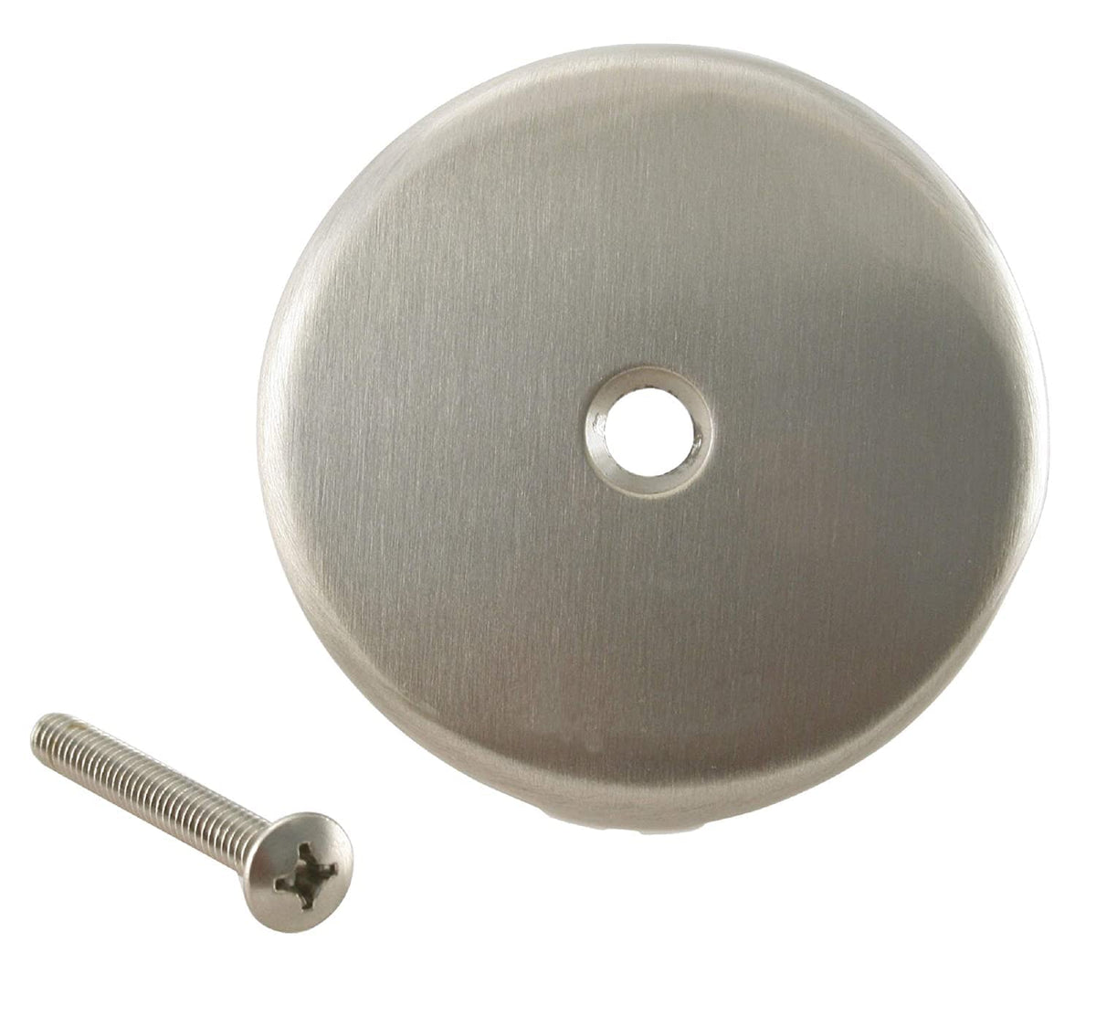Westbrass Juego de molduras de rosca gruesa con placa frontal de desbordamiento de 1 agujero, níquel satinado, R93-07