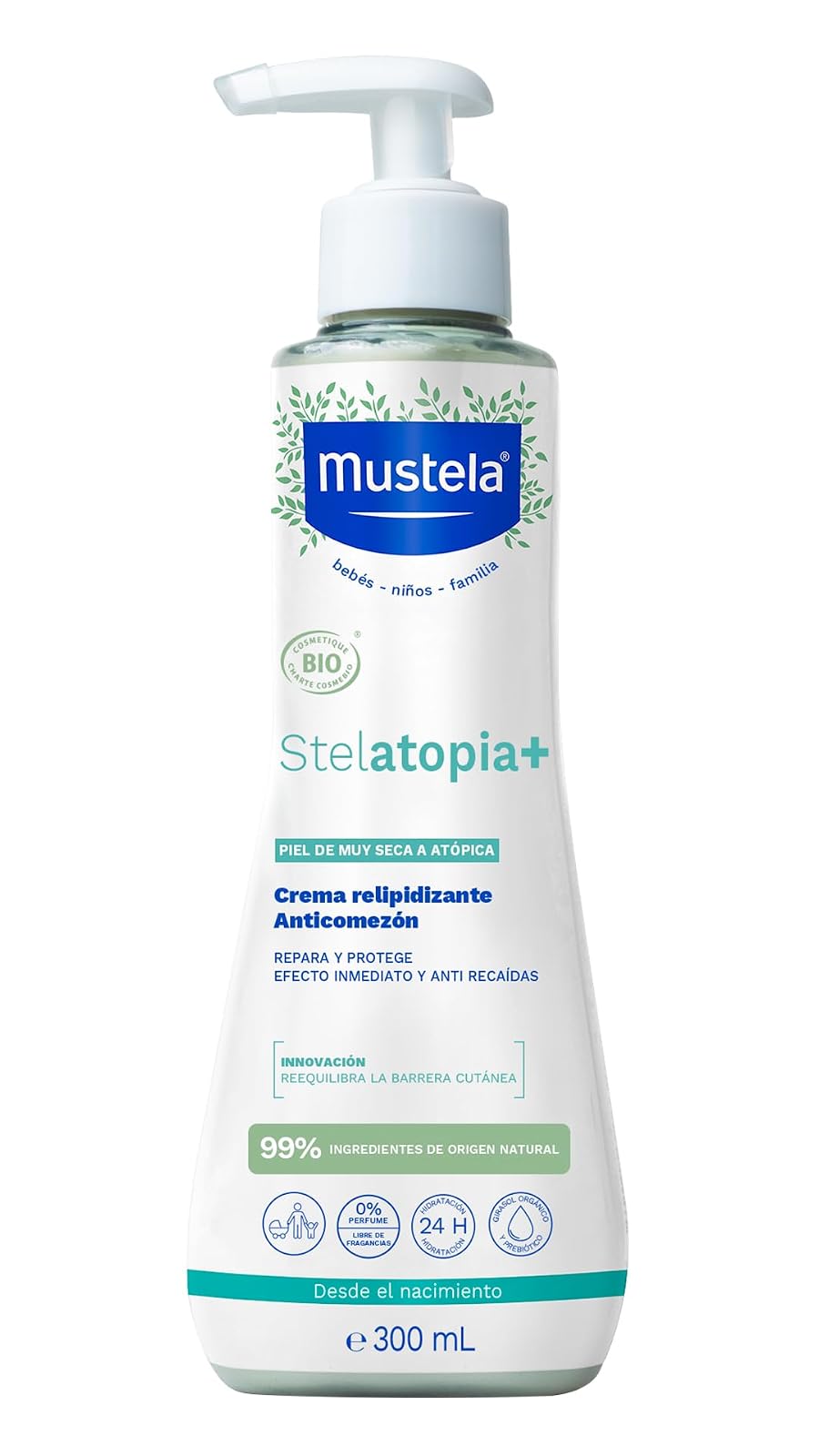 Mustela Stelatopia+ Crema Corporal Relipidizante Piel Atópica - Mencionado en el paquete - 300ml