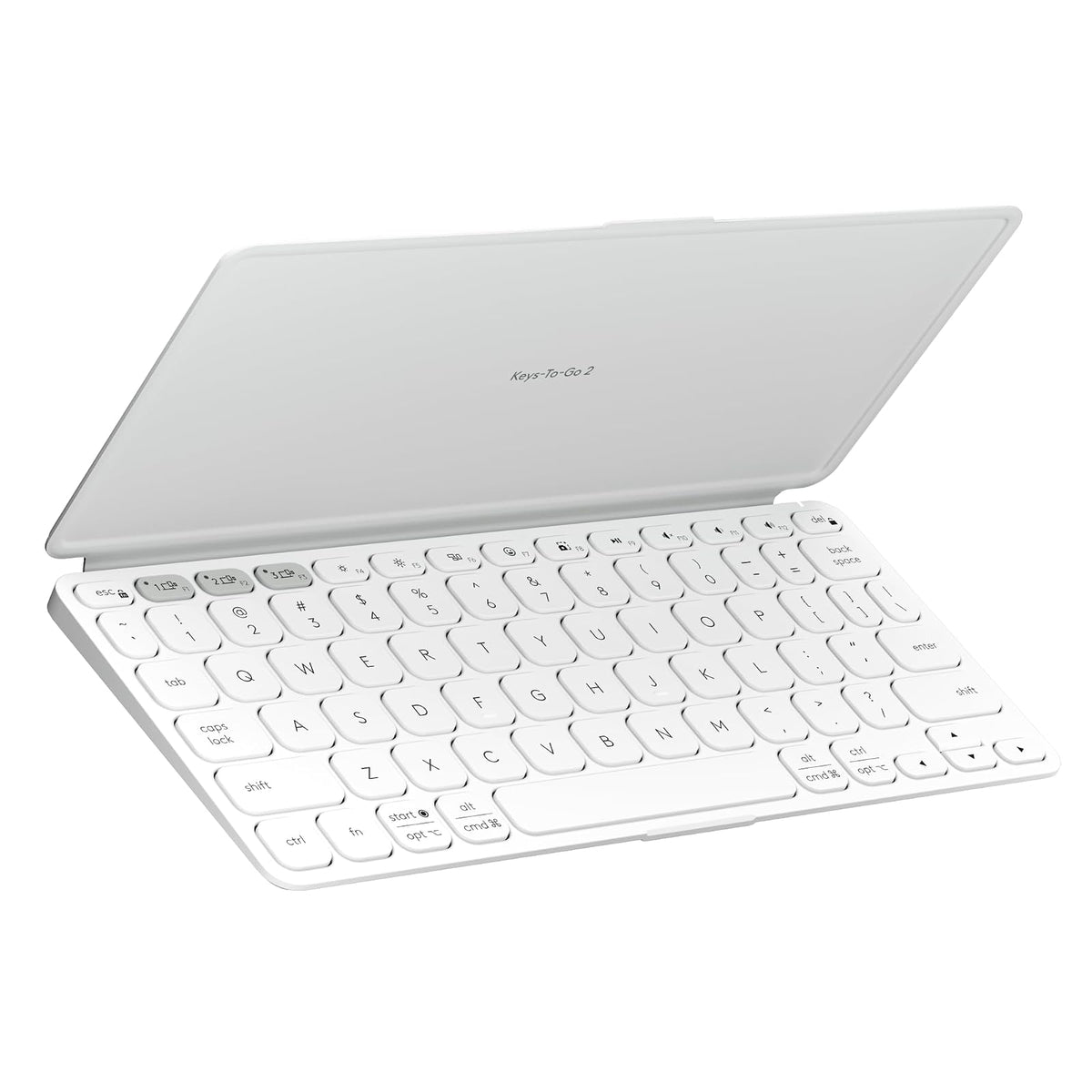 Logitech Keys-to-Go 2 Teclado inalámbrico para iPad con Tapa integrada, Bluetooth, Delgado, estilizado y Compacto para iPad, iPhone, Windows, Android, Linux, Mac, Apple TV, Color - Gris Paleo