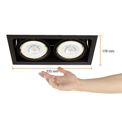 Tecnolite - Lámpara Downlight Empotrable Dirigible, Potencia Máx. 100 W, 2 Bases G53, Focos AR111 no incluidos