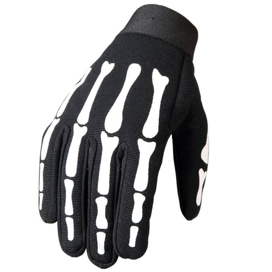 Hot Leathers - Guantes mecánicos con diseño de Esqueleto, Negro, Large
