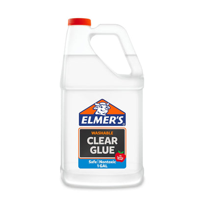Elmer's Liquid School Glue, Premium Clear, Washable, 1 Gallon, 1 Count - Great For Making Slime