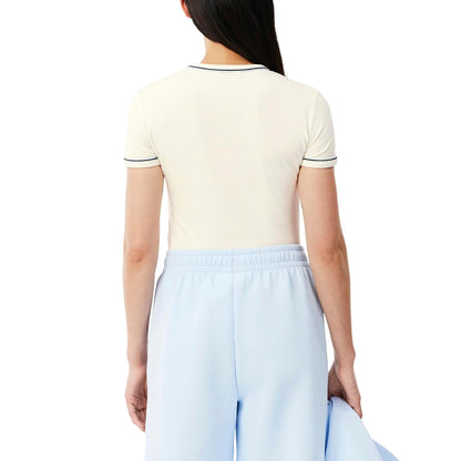 Lacoste Playera Ribete para Mujer