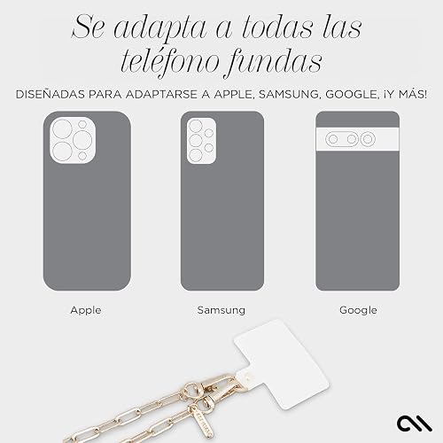 Case-Mate - Correa cruzada para teléfono celular, correa para teléfono celular con manos libres, dije de teléfono, soporte para cadena de cuello para iPhone 14 Pro Max/ 13 Pro Max/ 12 Pro Max/ 11/S23, color dorado