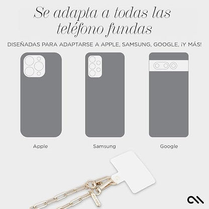 Case-Mate - Correa cruzada para teléfono celular, correa para teléfono celular con manos libres, dije de teléfono, soporte para cadena de cuello para iPhone 14 Pro Max/ 13 Pro Max/ 12 Pro Max/ 11/S23, color dorado