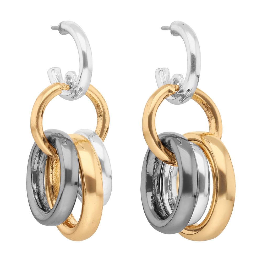 Nine West Aretes Plateado Circular Para Mujer