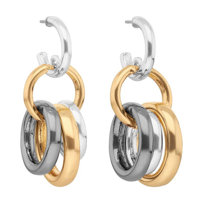 Nine West Aretes Plateado Circular Para Mujer