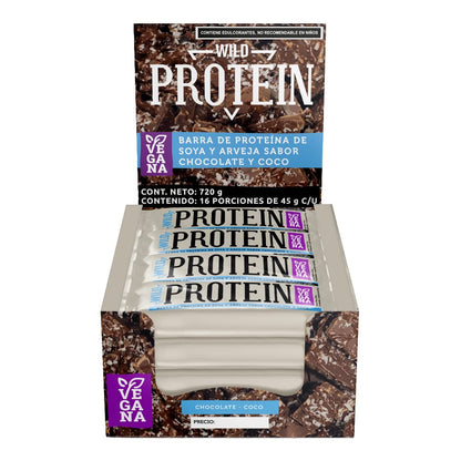 Wild Foods Barras de Proteína, Pack de 16, Varios Sabores - Coco - 45