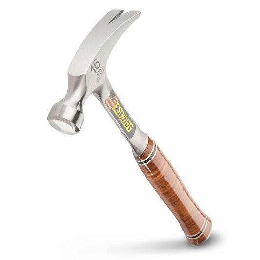 Estwing - Martillo de carpintero recto con cara suave y agarre de piel, 473 ml