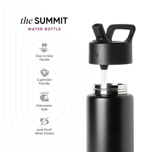 Simple Modern Botella de Agua para Niños con Popote | Vaso Térmico Acero Inoxidable Aislado Reutilizable para Niños y Niñas | Summit Colección | 530ml | Confetti