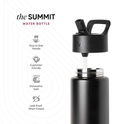 Simple Modern Marvel Avengers Kids Water Bottle with Straw Lid | Insulated Stainless Steel Reusable Tumbler Gifts for School, Toddlers, Boys | Summit Collection | 14oz, Avengers Heroes