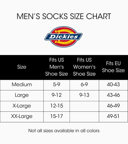 Dickies Men's All Purpose Cushion Crew Socks (6/12 Packs)