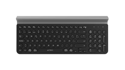 Acteck Teclado Multidispositivo Inspire Comp TI695 / 2.4Ghz + 2 Modos BT Soporte para Dispositivo + 2xBats AAA Incluidas Negro Elite Series