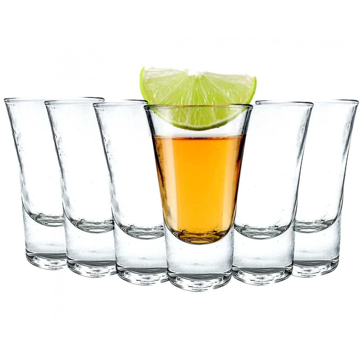 Trilogy | Juego de 6 Vasos Tequileros de Vidrio, para Licores y Destilados, Caballito o Vaso de Shots, Colección Irlanda, Transparente, 57 mililitros, Hechos en Italia