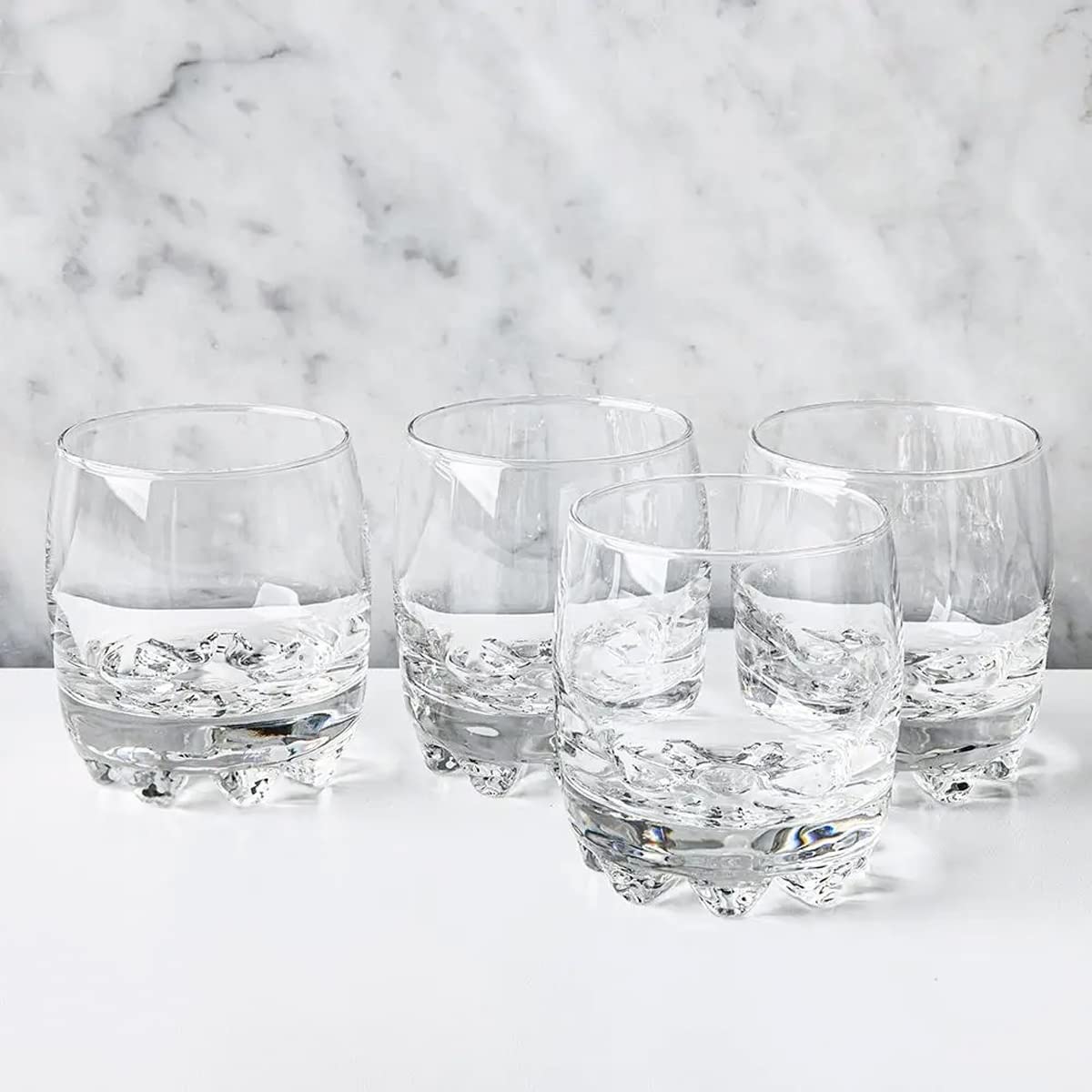 Trilogy | Pack de 6 Vasos Old Fashioned de Vidrio Italiano, Para Agua y Cocteles, Colección Galattico, Base Antideslizante, Transparente, de 300 mililitros