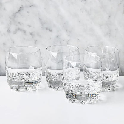 Trilogy | Pack de 6 Vasos Old Fashioned de Vidrio Italiano, Para Agua y Cocteles, Colección Galattico, Base Antideslizante, Transparente, de 300 mililitros