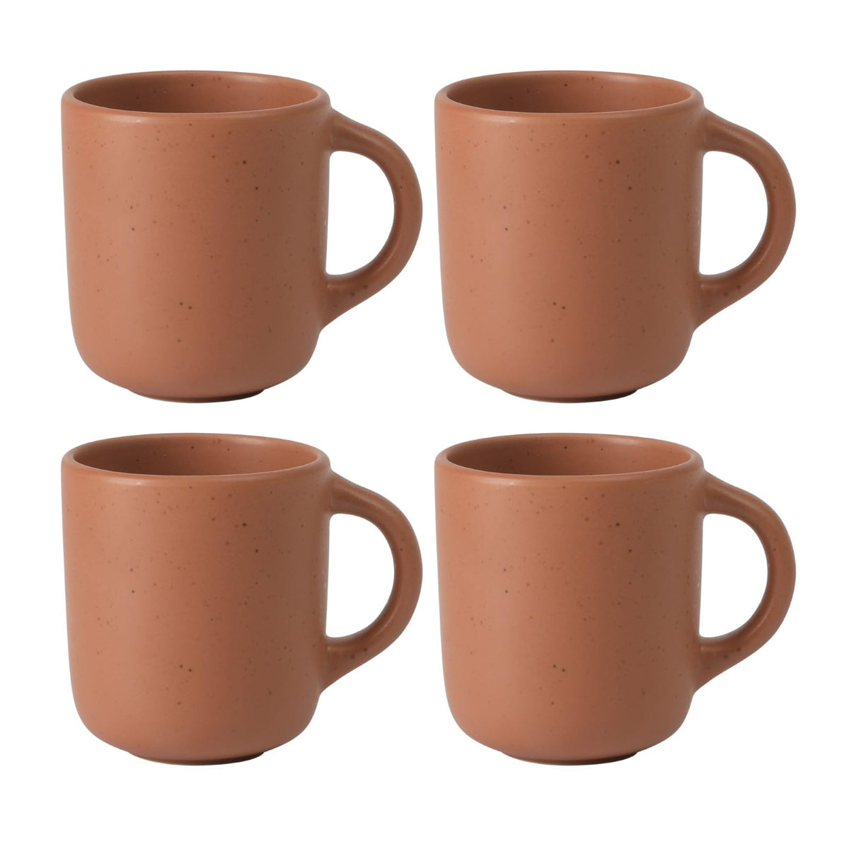 - Juego de 4 tazas de arcilla de Córcega, Terracota, Mate, Sólido, Adecuado para lavaplatos y microondas