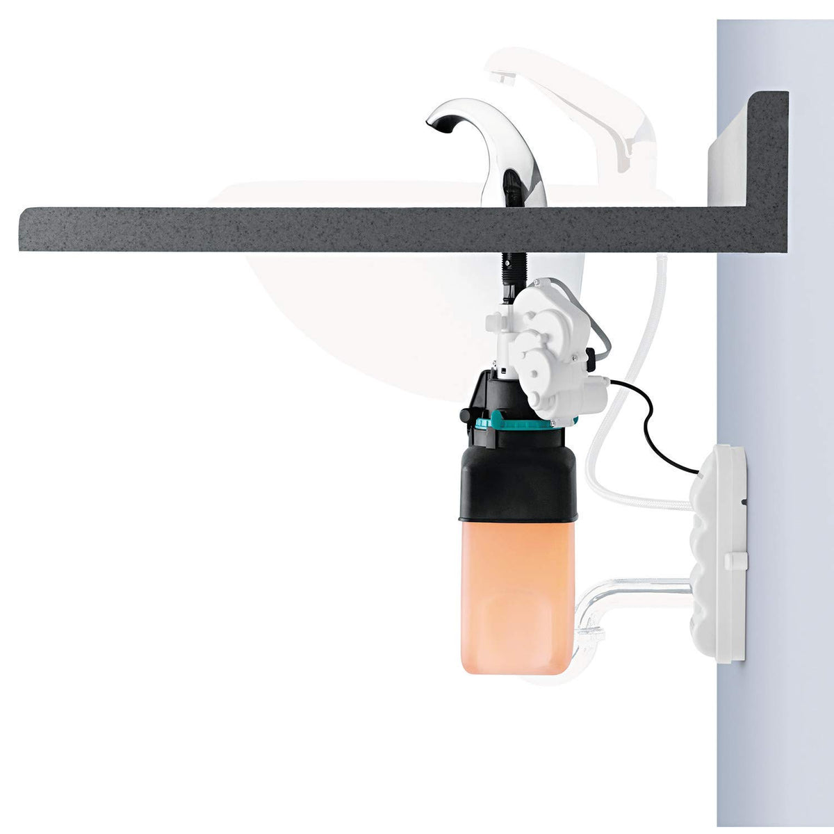 Rubbermaid Commercial Products Dispensador de espuma líquida sin toque, chapado en cromo, llave de fregadero sin tacto para aeropuerto, escuela, oficina, baños comerciales
