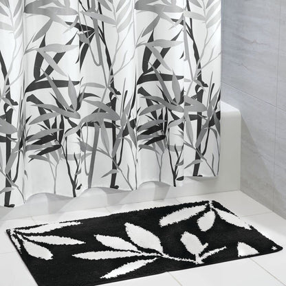 interDesign Anzu Cortina de Ducha | Cortina de baño Lavable a máquina de 183 x 183 cm | Cortinas Modernas con Estampado Floral para bañera o Plato de Ducha | Poliéster Gris