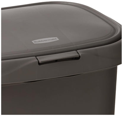 Rubbermaid 5L58 Spring Top Wastebasket, 30-Liter, Gray