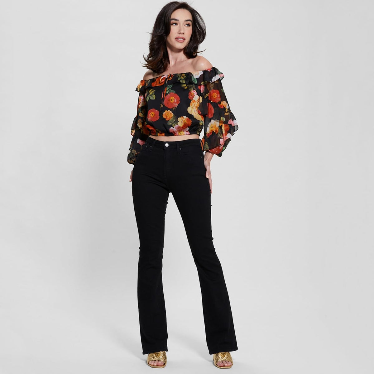 Guess Blusa Mujer Off Shldr Shani Ruffle Top W4RH09WCWF2-P9UT