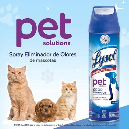 Lysol® Pet Solutions Spray Desinfectante Antibacterial para Superficies y eliminador de olores 425 g