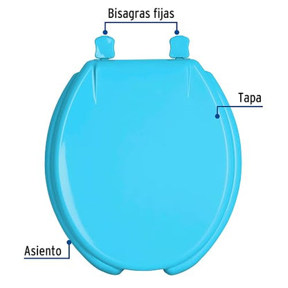 Foset Aqua AWC-40Z, Asiento redondo para WC abierto color azul