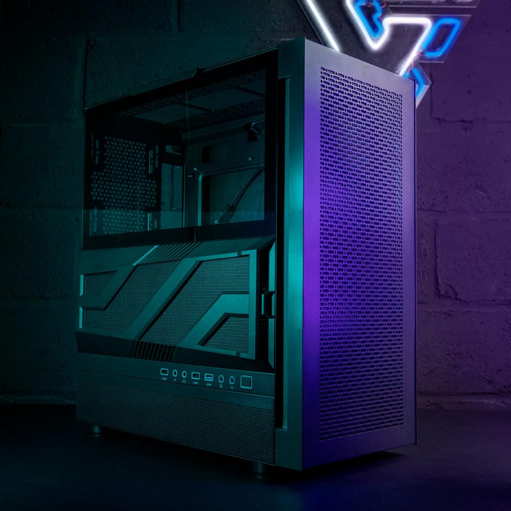 GAME FACTOR Gabinete Gamer ATX Csg800 Full Tower con Vidrio Templado hasta 10 Ventiladores USB 3.0 Panel Magnético Filtros Antipolvo